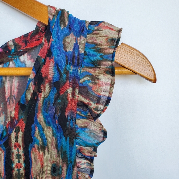 Anthropologie Lili's Closet Ruffled Cap Sleeves Midi Dress (XS) - Picture 6 of 11